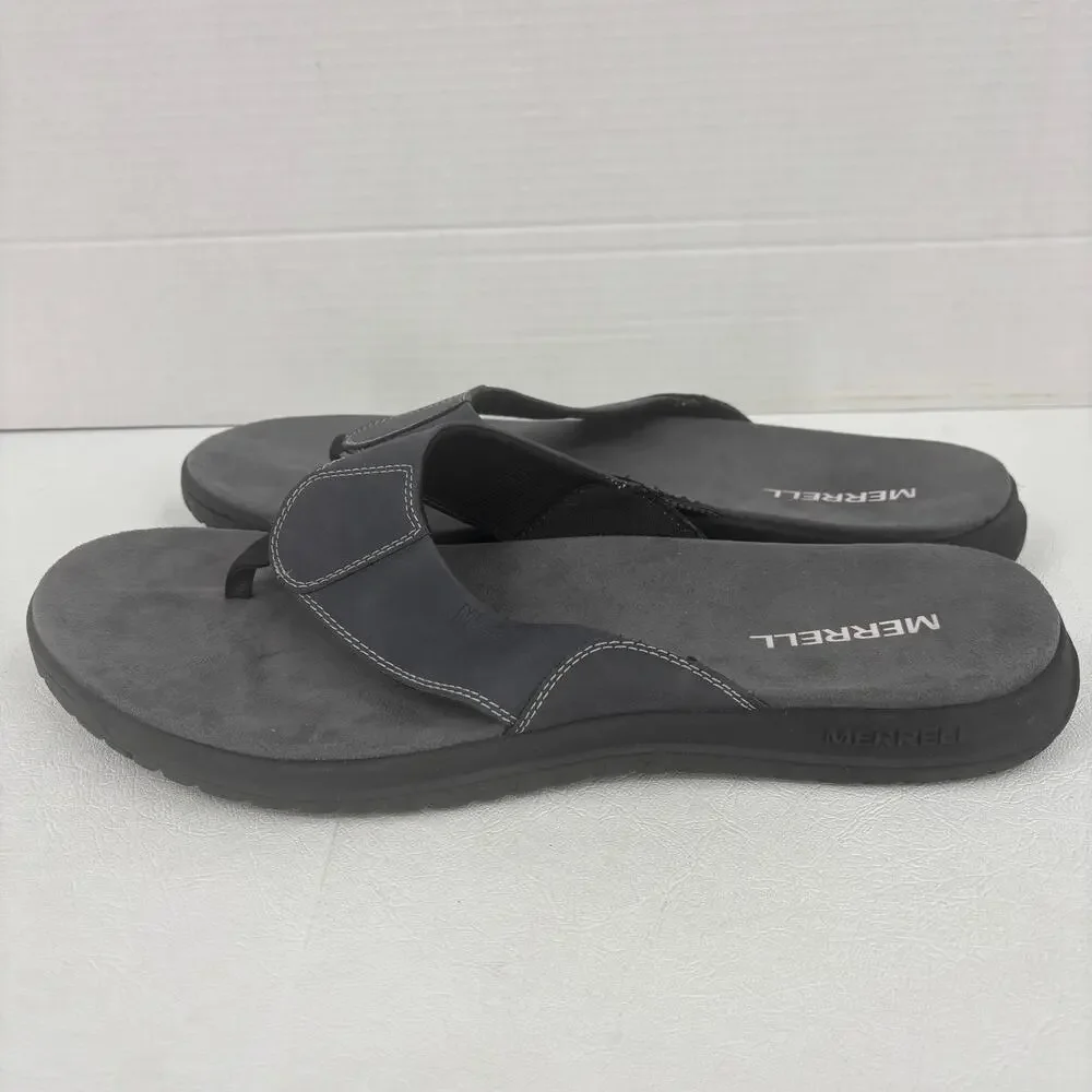 Merrell Flip Flop Sandals Gray‎ Mens Size 14 Comfort Thong Toe Post